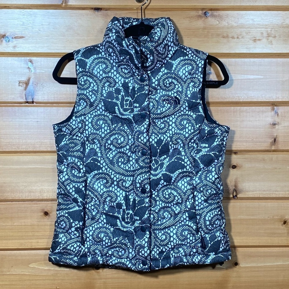 The North Face Lace Print Down Vest Small
